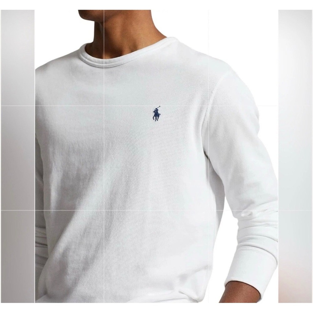 Polo Ralph Lauren | Mens XXL | White French Terry Crewneck Sweatshirt Navy Pony